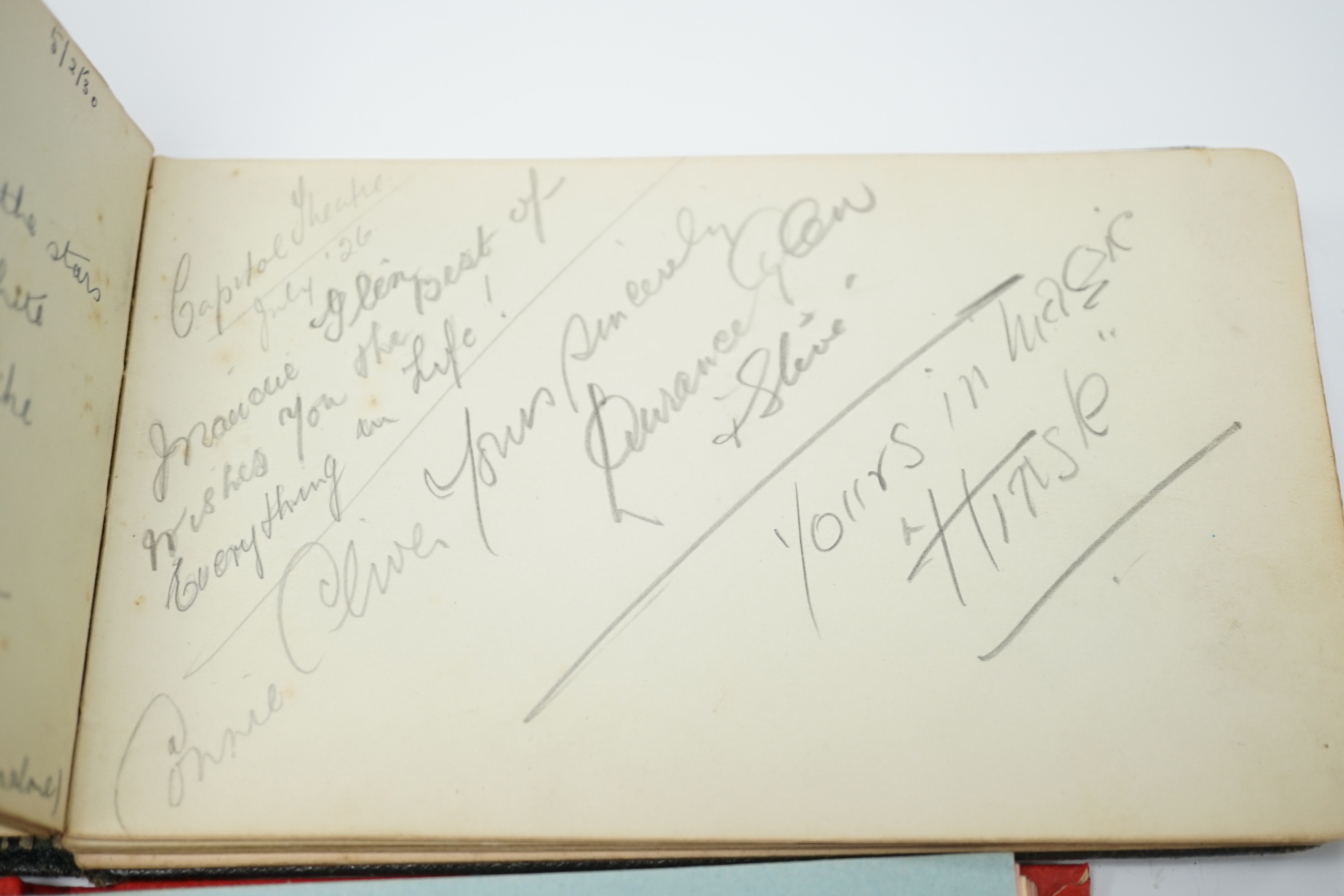 Two autograph albums comprising 1932-33 County Cricket Final, signatures and another album including Bjorn Borg
